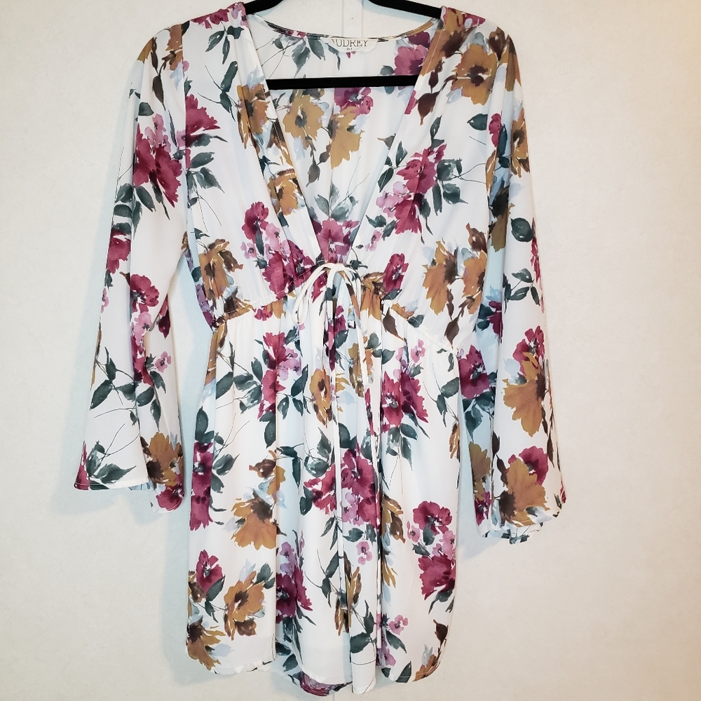 Audrey 3+1 Floral Tie in Front Boho Romper